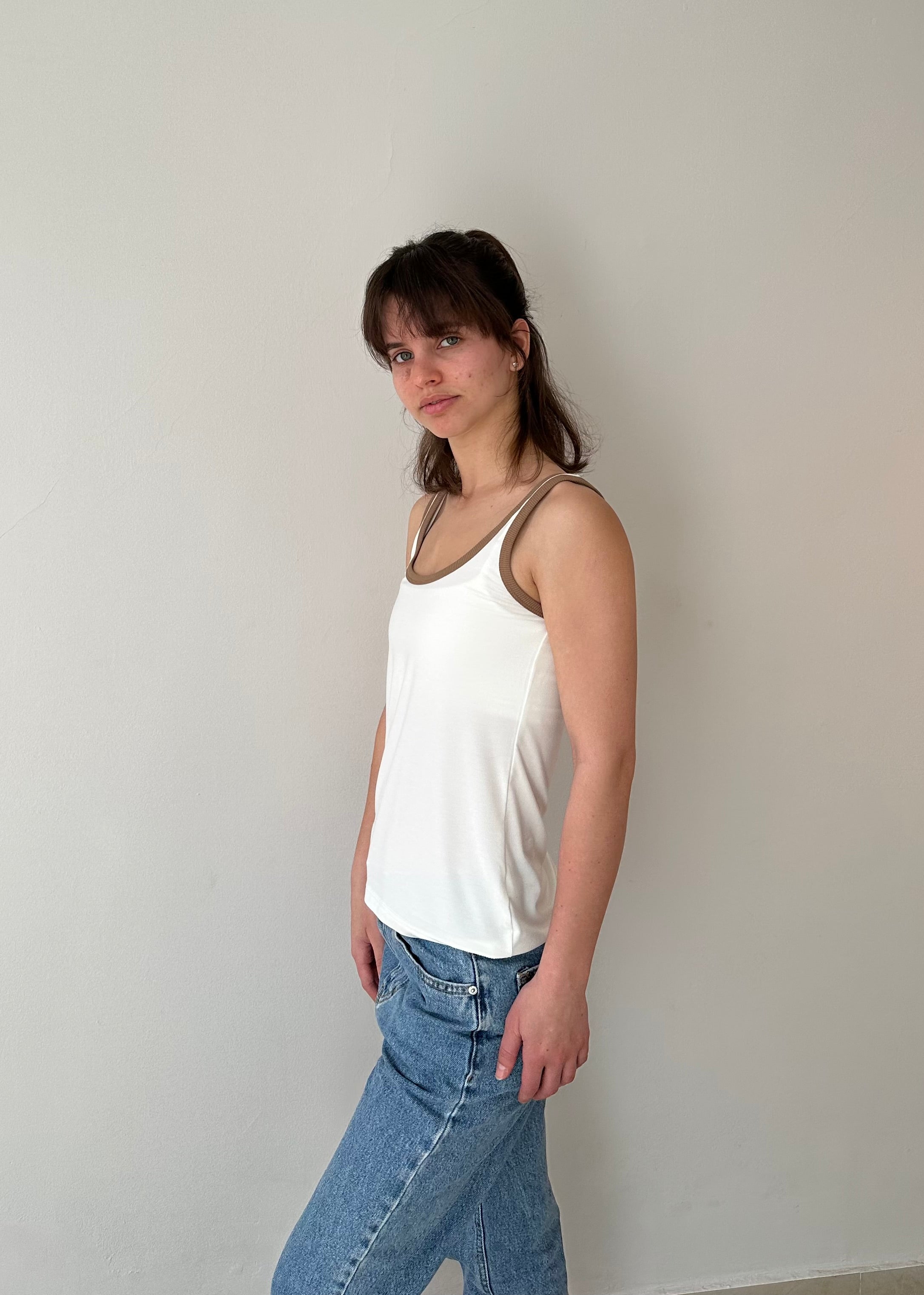 Classic SABA Top Tank - Brown Rib