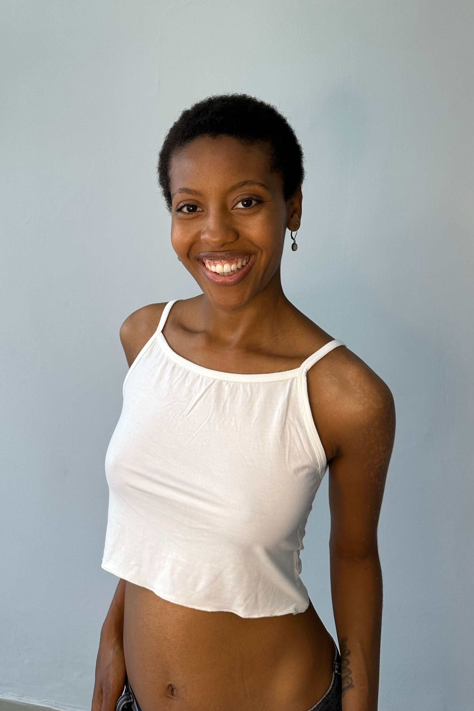 Cropped Top Tank White