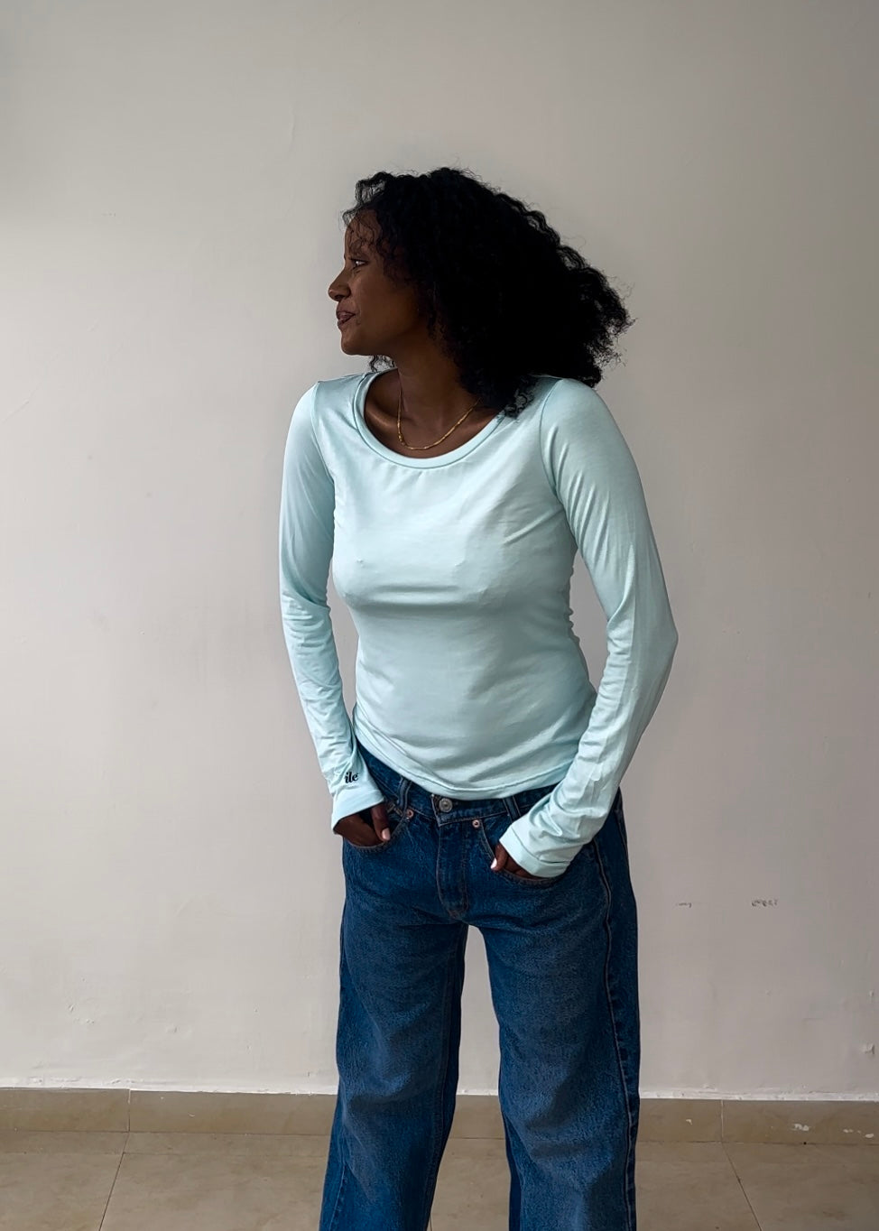 The Everyday Tee - Long Sleeves (Light Blue)